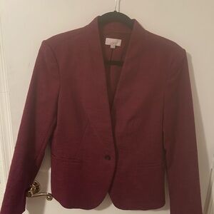 LOFT Red Blazer Tailored Suit Jacket